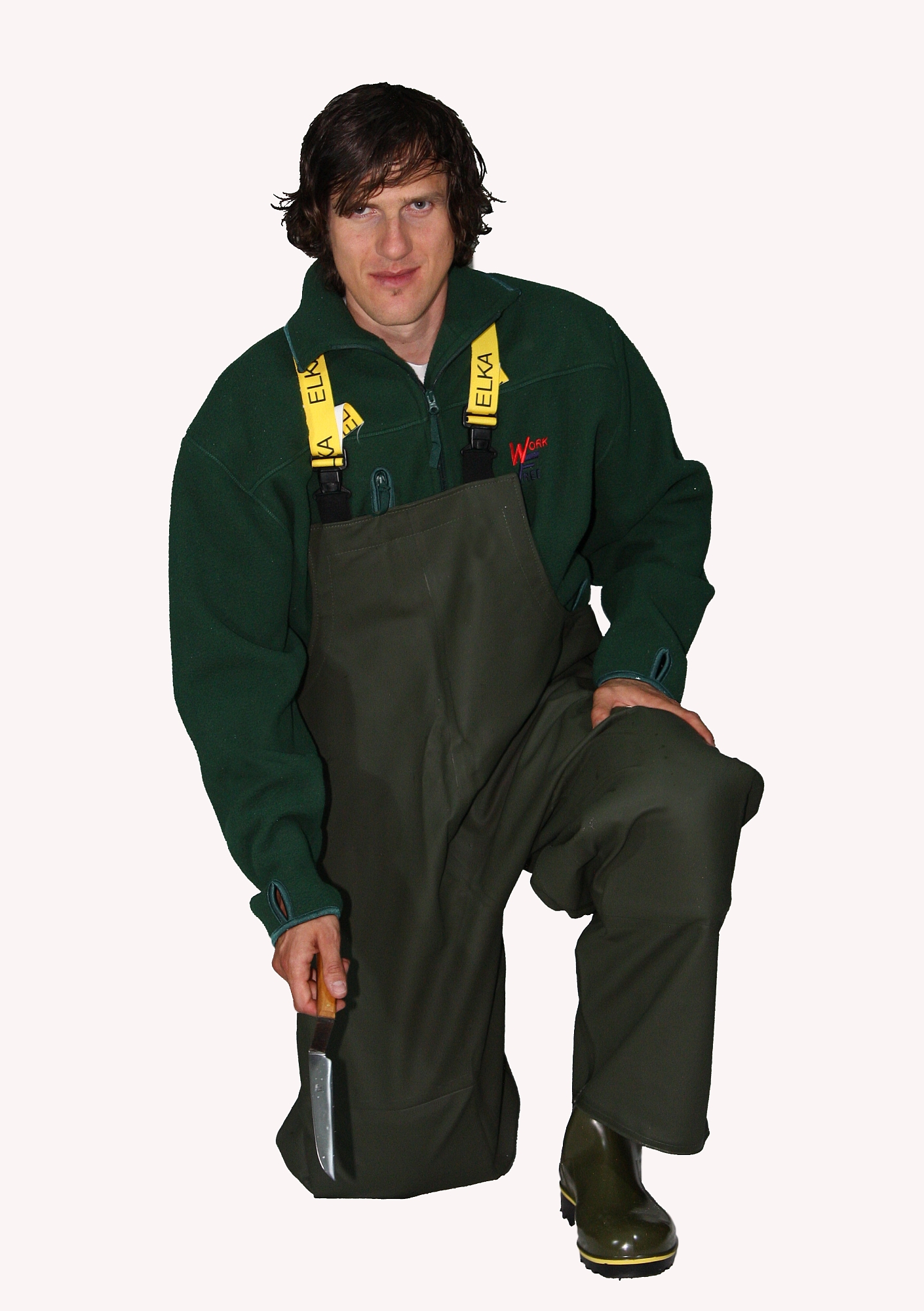 ELKA Pro PU Cleaning Regenlatzhose, Olivgrün